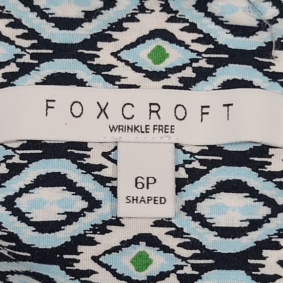 Foxcroft Wrinkle Free Button Down Statement sleeves Fitted Women's Size 6P - Picture 5 of 7
